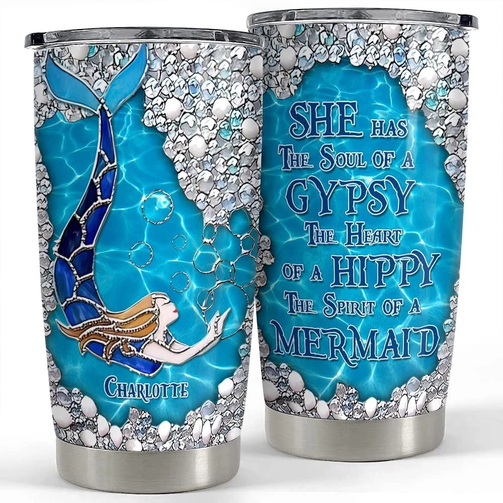 Personalized Mermaid Tumbler Jewelry Style Custom Name For Girl Women 3 Personalized Mermaid Tumbler Jewelry Style Custom Name For Girl Women