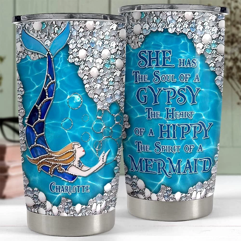 Personalized Mermaid Tumbler Jewelry Style Custom Name For Girl Women 4 Personalized Mermaid Tumbler Jewelry Style Custom Name For Girl Women - Image 2