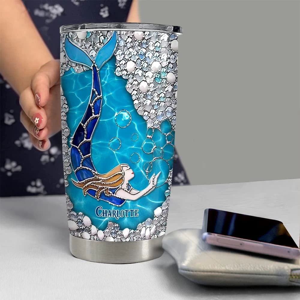 Personalized Mermaid Tumbler Jewelry Style Custom Name For Girl Women 7 Personalized Mermaid Tumbler Jewelry Style Custom Name For Girl Women - Image 5