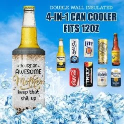 Personalized Mom Can Cooler Awesome Mother Glitter Drawing For Mama -Gift Series Store personalized mom can cooler awesome mother glitter drawing for mama pt04