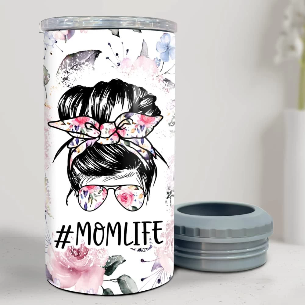 Personalized Mom Can Cooler Mom Life Floral Style Mother's Day Gifts 4 Personalized Mom Can Cooler Mom Life Floral Style Mother's Day Gifts - Image 2