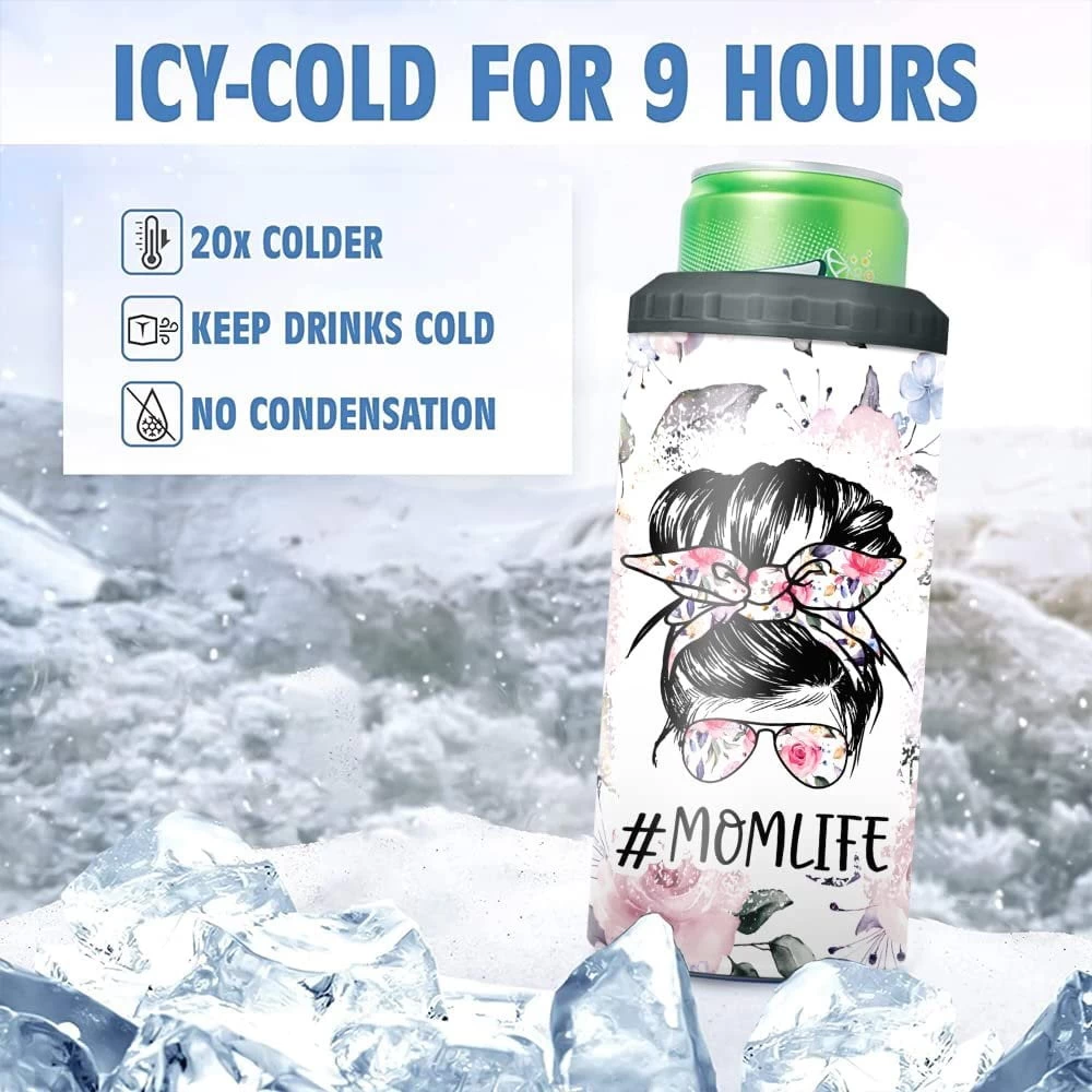 Personalized Mom Can Cooler Mom Life Floral Style Mother's Day Gifts 6 Personalized Mom Can Cooler Mom Life Floral Style Mother's Day Gifts - Image 4