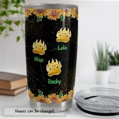 Personalized Mom Tumbler Mama Bear Gold Sunflower Mother's Day Gift -Gift Series Store personalized mom tumbler mama bear gold sunflower mothers day gift pt03
