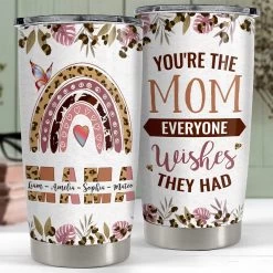 Personalized Mom Tumbler Rainbow Mom Everyone Wishes Family Gift -Gift Series Store personalized mom tumbler rainbow mom everyone wishes family gift pt02