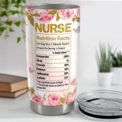 Personalized Nurse Tumbler Floral Nutrition Facts For Women Nurshes -Gift Series Store personalized nurse tumbler floral nutrition facts for women nurshes pt02