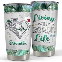 Personalized Nurse Tumbler Stethoscope Jewelry Drawing For Nurse