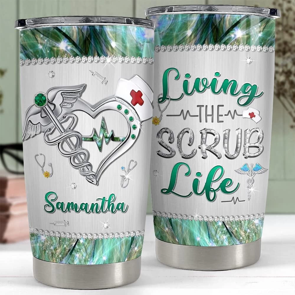 Personalized Nurse Tumbler Stethoscope Jewelry Drawing For Nurse 4 Personalized Nurse Tumbler Stethoscope Jewelry Drawing For Nurse - Image 2