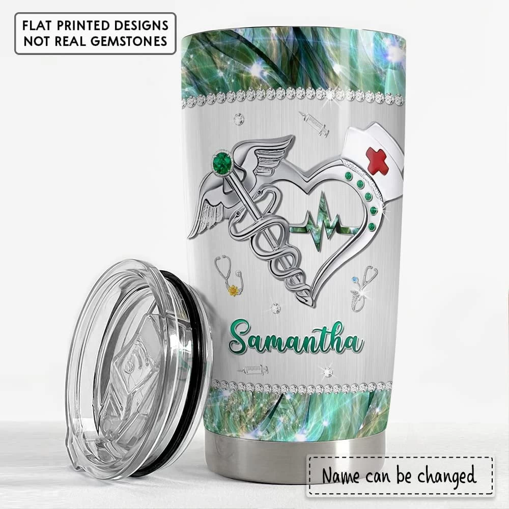 Personalized Nurse Tumbler Stethoscope Jewelry Drawing For Nurse 5 Personalized Nurse Tumbler Stethoscope Jewelry Drawing For Nurse - Image 3