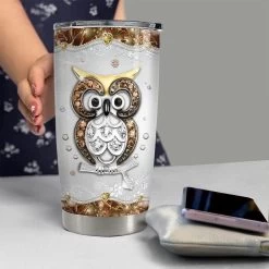 Personalized Owl Tumbler Jewelry Style Drawing For Animal Lover -Gift Series Store personalized owl tumbler jewelry style drawing for animal lover pt03