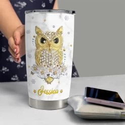 Personalized Owl Tumbler Jewelry Style Girl Loves Owls Lover Animal -Gift Series Store personalized owl tumbler jewelry style girl loves owls lover animal pt03