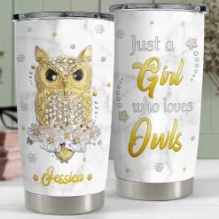 Personalized Owl Tumbler Jewelry Style Girl Loves Owls Lover Animal -Gift Series Store personalized owl tumbler jewelry style girl loves owls lover animal pt04