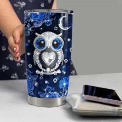 Personalized Owl Tumbler Jewelry Style Glitter For Animal Lover -Gift Series Store personalized owl tumbler jewelry style glitter for animal lover pt03