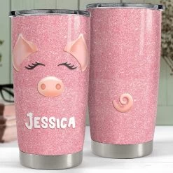 Personalized Pig Tumbler Cute Gift For Friends For Animal Lover -Gift Series Store personalized pig tumbler cute gift for friends for animal lover pt04