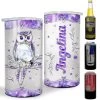Personalized Purple Owl Can Cooler Jewelry Drawing Style For Women -Gift Series Store personalized purple owl can cooler jewelry drawing style for women main