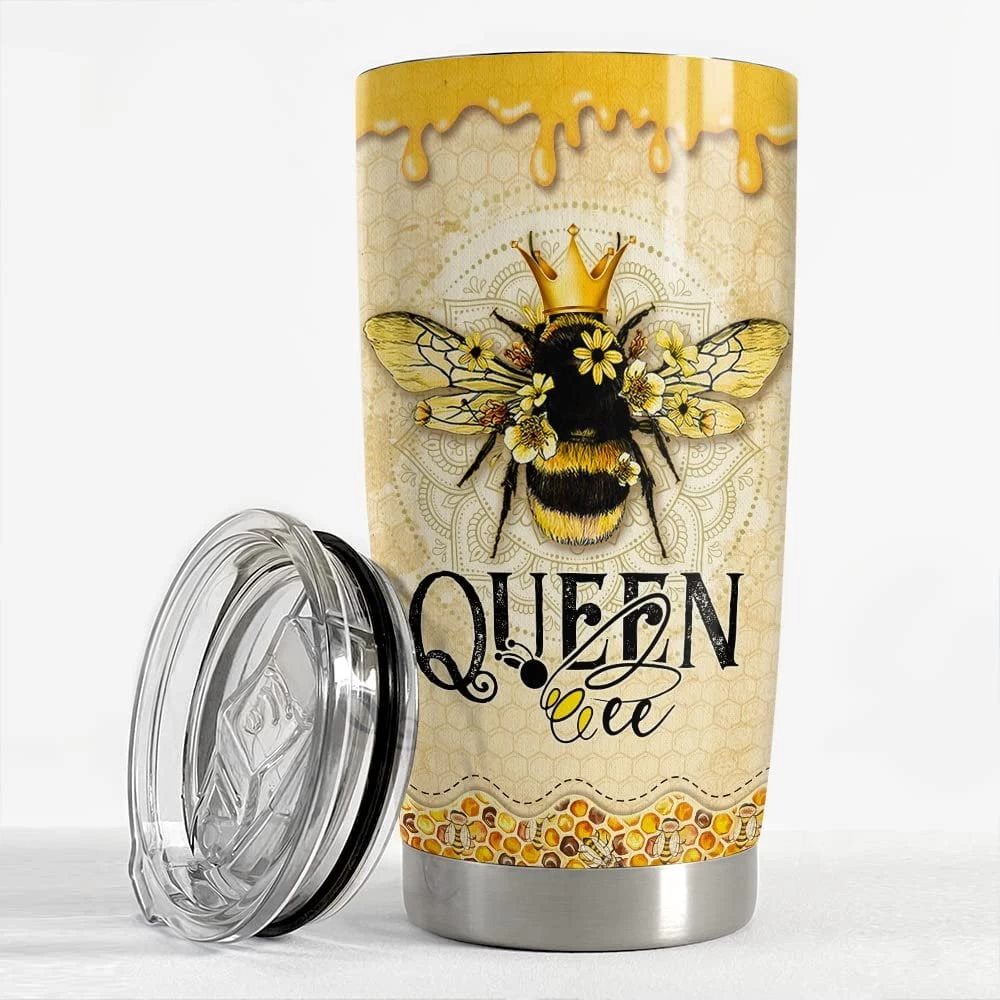 Personalized Queen Bee Tumbler Mandala Drawing For Animal Lover 5 Personalized Queen Bee Tumbler Mandala Drawing For Animal Lover - Image 3