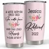 Personalized Retirement Lady Tumbler With Lid For Coworker Office -Gift Series Store personalized retirement lady tumbler with lid for coworker office main
