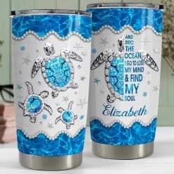 Personalized Sea Turtle Tumbler Into The Ocean Jewelry Style -Gift Series Store personalized sea turtle tumbler into the ocean jewelry style pt04