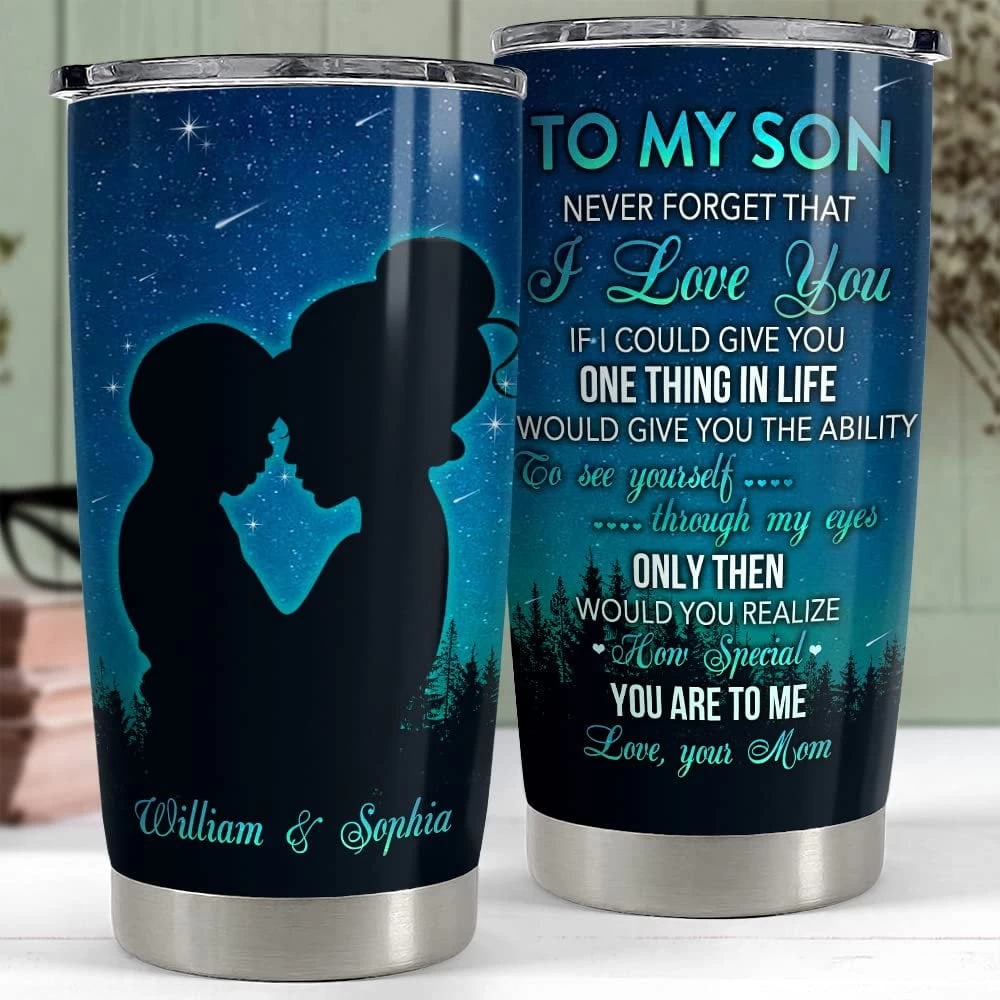 Personalized Son Gifts Tumbler From Mom Dad For Kid Boy Best Gift 4 Personalized Son Gifts Tumbler From Mom Dad For Kid Boy Best Gift - Image 2