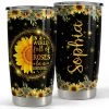 Personalized Sunflower Tumbler Glitter Gift For Women Girl Mother
