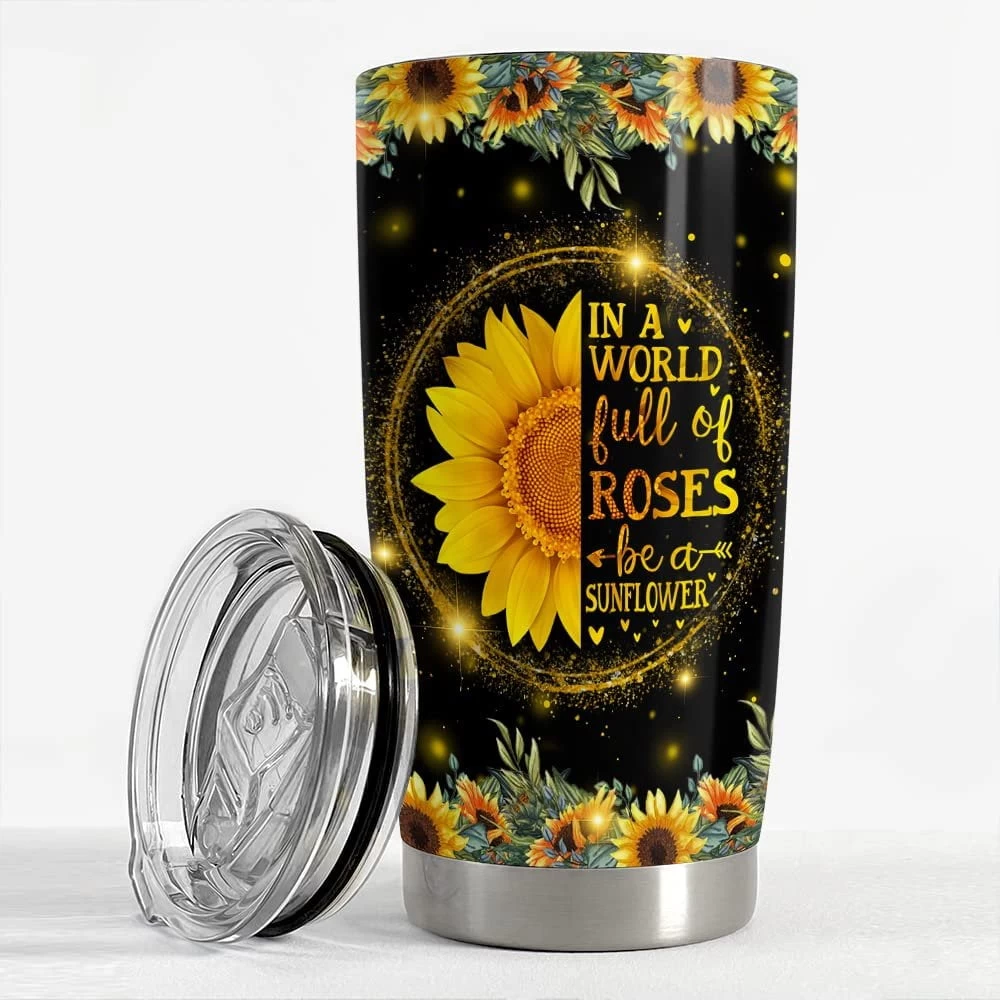 Personalized Sunflower Tumbler Glitter Gift For Women Girl Mother 5 Personalized Sunflower Tumbler Glitter Gift For Women Girl Mother - Image 3