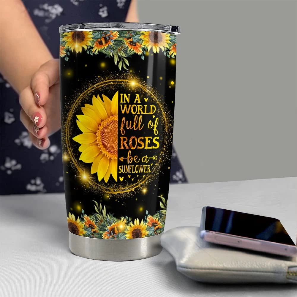 Personalized Sunflower Tumbler Glitter Gift For Women Girl Mother 7 Personalized Sunflower Tumbler Glitter Gift For Women Girl Mother - Image 5