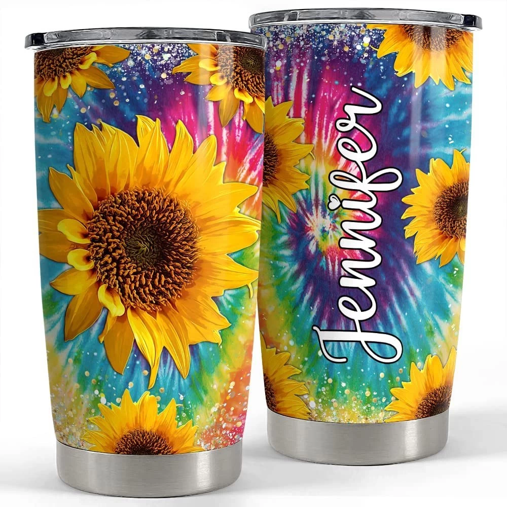 Personalized Sunflower Tumbler Hologram Tie Dye For Women Girl Sister 3 Personalized Sunflower Tumbler Hologram Tie Dye For Women Girl Sister