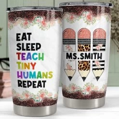 Personalized Teacher Tumbler Tiny Human Funny Art For Teacher -Gift Series Store personalized teacher tumbler tiny human funny art for teacher pt04
