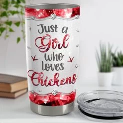 Personalized Tumbler Just A Girl Who Loves Chicken Jewelry Style -Gift Series Store personalized tumbler just a girl who loves chicken jewelry style pt03