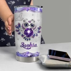 Personalized Tumbler Just A Girl Who Loves Owl Purple Jewelry Style -Gift Series Store personalized tumbler just a girl who loves owl purple jewelry style pt03