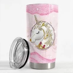 Personalized Unicorn Tumbler Jewelry Pink Glitter For Girl Daughter -Gift Series Store personalized unicorn tumbler jewelry pink glitter for girl daughter pt02