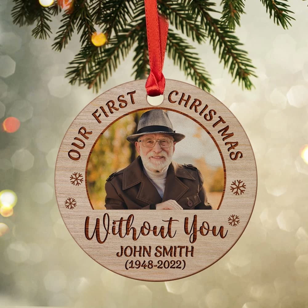 Personalized Wood Memorial Loved One Ornament 4 Personalized Wood Memorial Loved One Ornament - Image 2