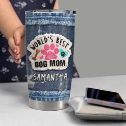 Personalized World's Best Dog Mom Tumbler Jean Style For Lover Animal -Gift Series Store personalized worlds best dog mom tumbler jean style for lover animal pt03