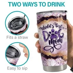 Personalized World's Best Dog Mom Tumbler Marble Style Lover Animal -Gift Series Store personalized worlds best dog mom tumbler marble style lover animal pt04