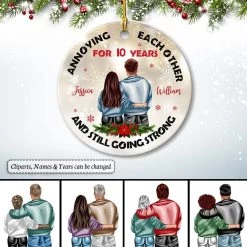 Personalized Young Couple Ornament Annoying Each Other -Gift Series Store personalized young couple ornament annoying each other pt02
