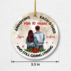 Personalized Young Couple Ornament Annoying Each Other -Gift Series Store personalized young couple ornament annoying each other pt05